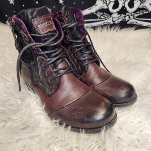 Brown Leather BUNKER Lace-Up Boots